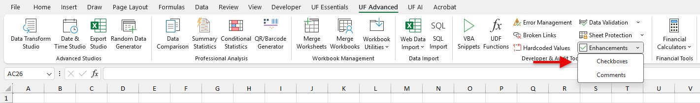 Interactive Checkboxes for Excel