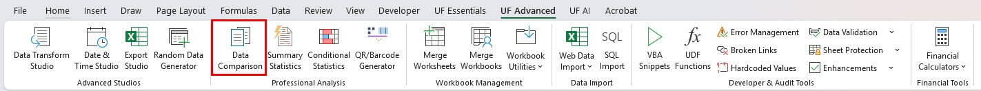 Data Comparison for Excel