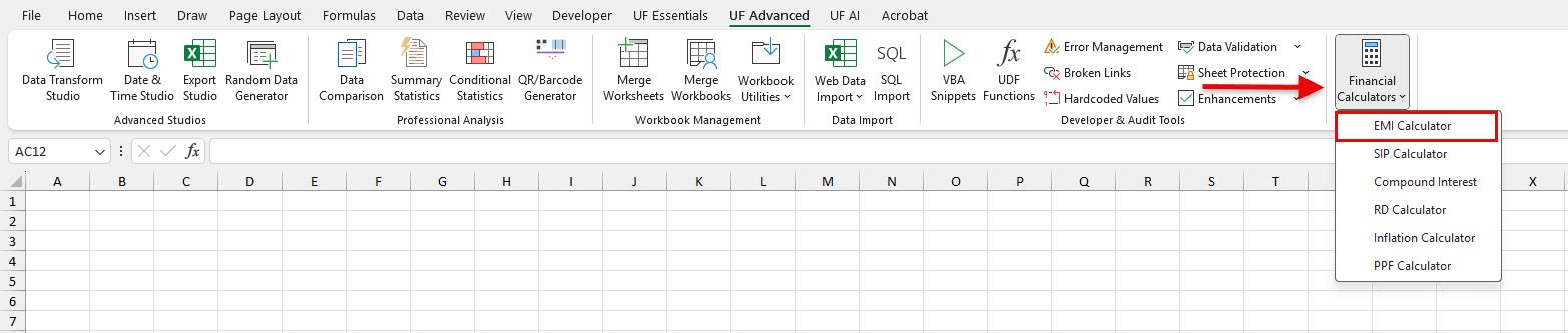 EMI Calculator for Excel
