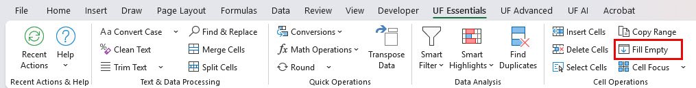  Fill Empty Cells in Excel