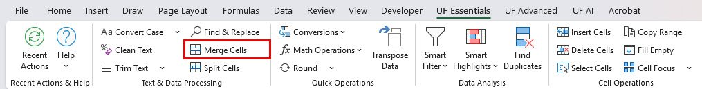 Merge Cells in Excel