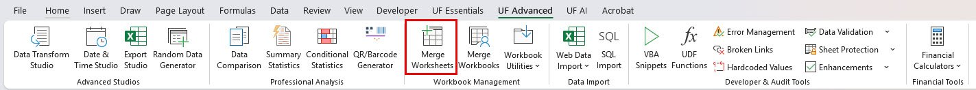 Merge Worksheets for Excel