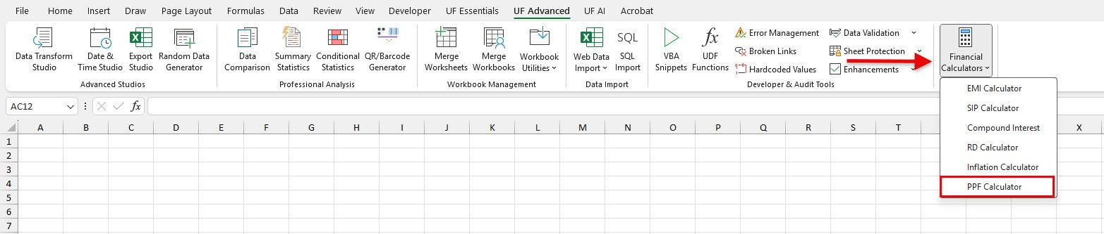 PPF Calculator for Excel