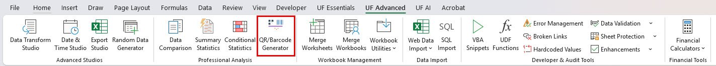 QR/Barcode Generator for Excel