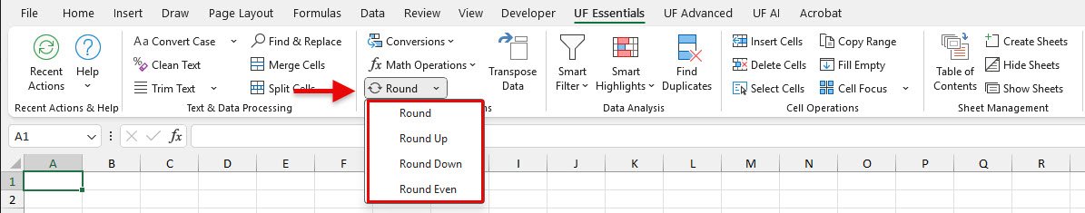 Round Numbers in Excel