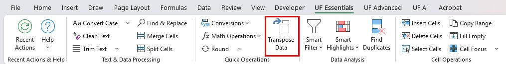 Advanced Transpose Data for Excel