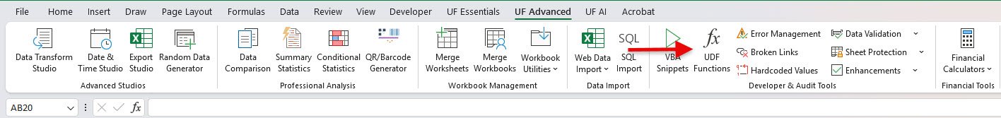 UDF Functions Library for Excel