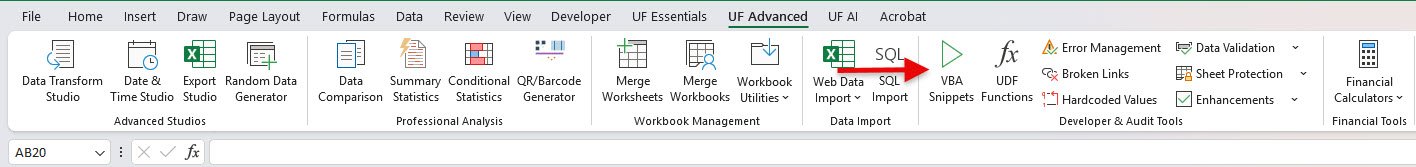 VBA Snippets Library for Excel