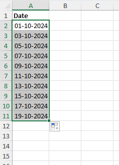 Get Alternative Date Series using AutoFill