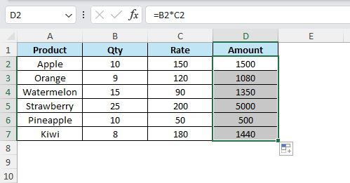 AutoFill Formula in Excel