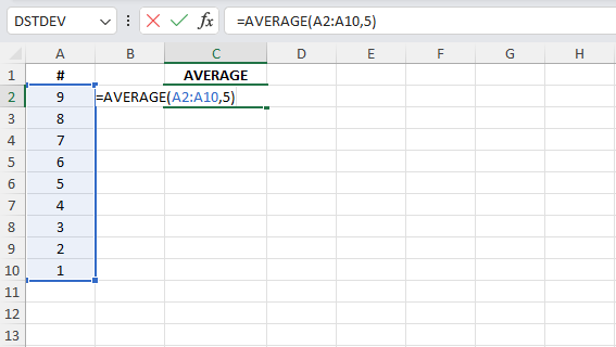 Average with Number in Excel