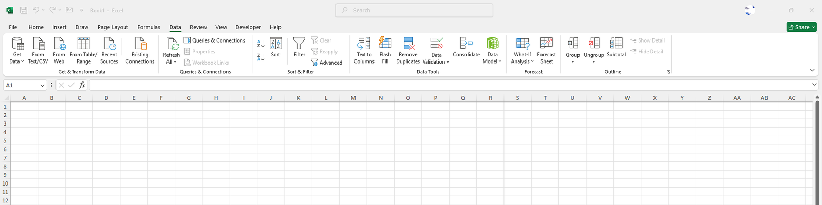 Excel Data Tab