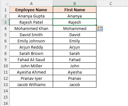 Flash Fill in Excel