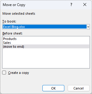 Move sheets to end