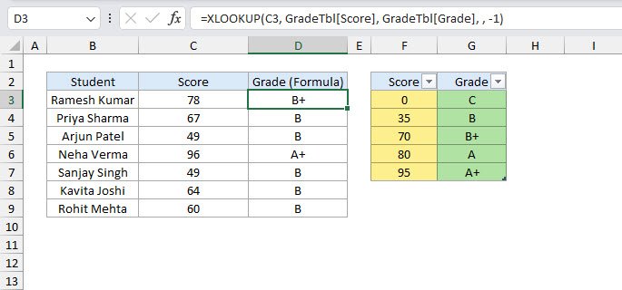 XLOOKUP Function in Excel
