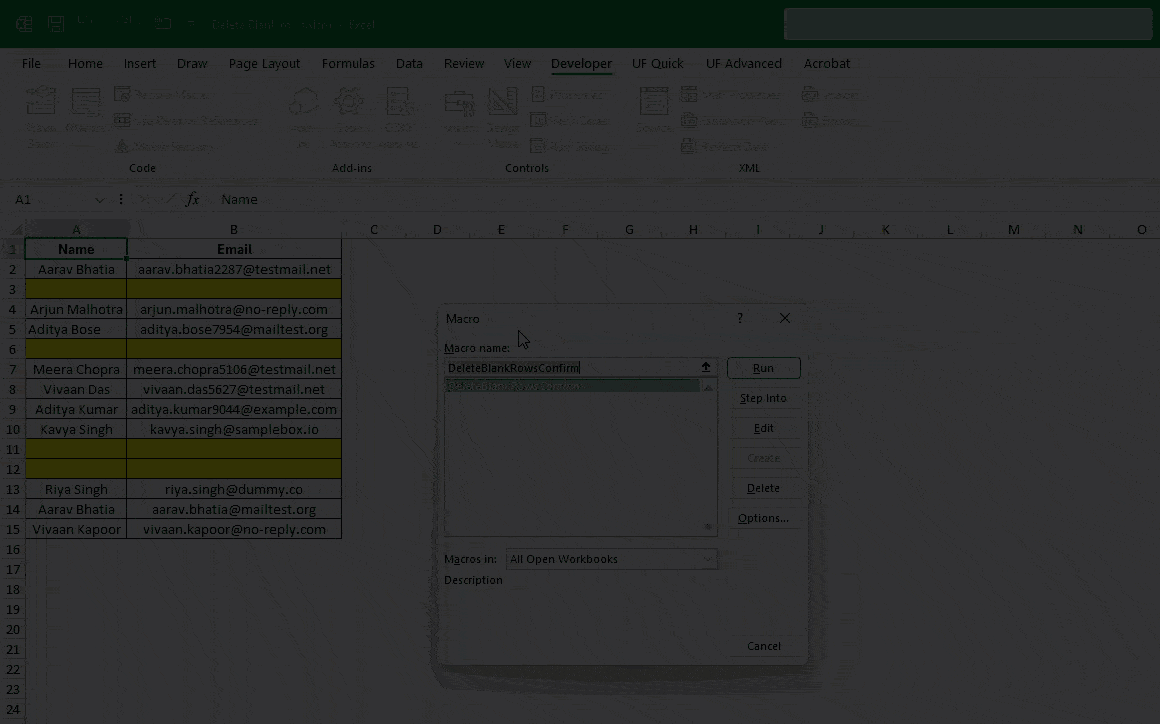 Delete Blank Rows in Excel with a Simple Macro (Step-by-Step Guide)