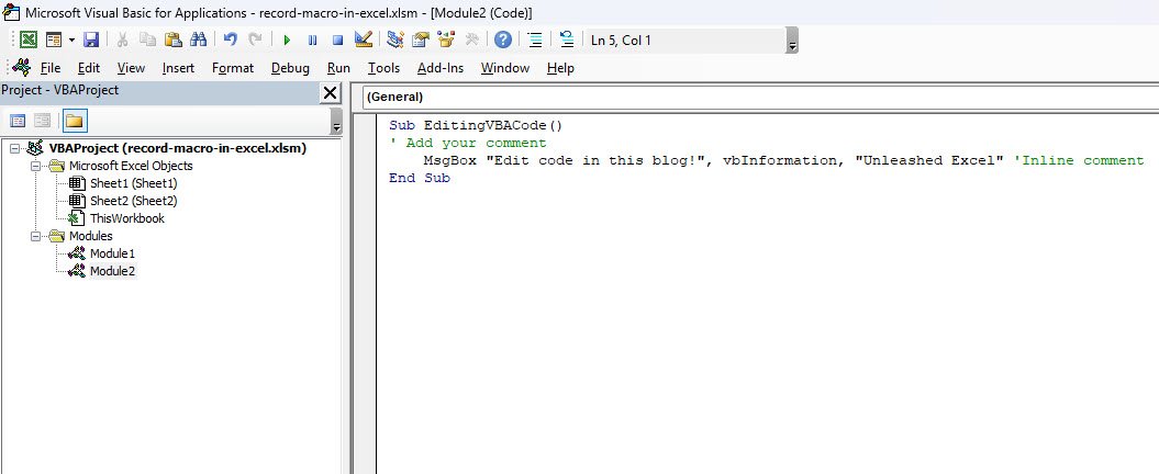 Editing VBA Code in Excel: A Beginner’s Tutorial