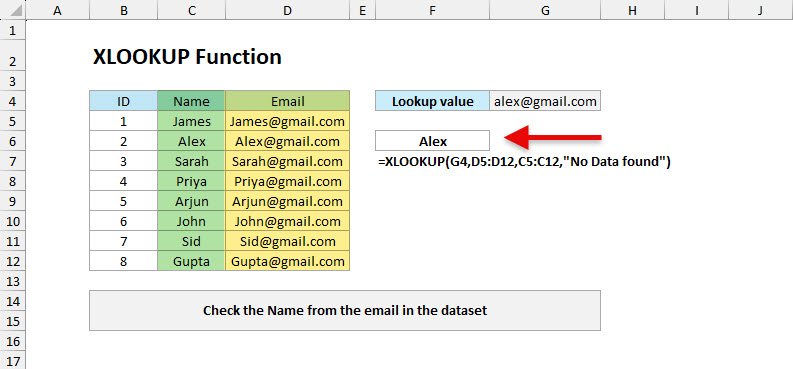 XLOOKUP Function in Excel