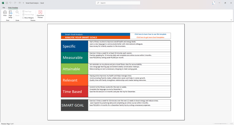 SMART Goals Analysis Template - Image 2