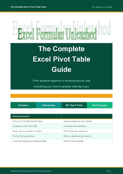 The Complete Excel Pivot Table Guide — Beginner to Advanced