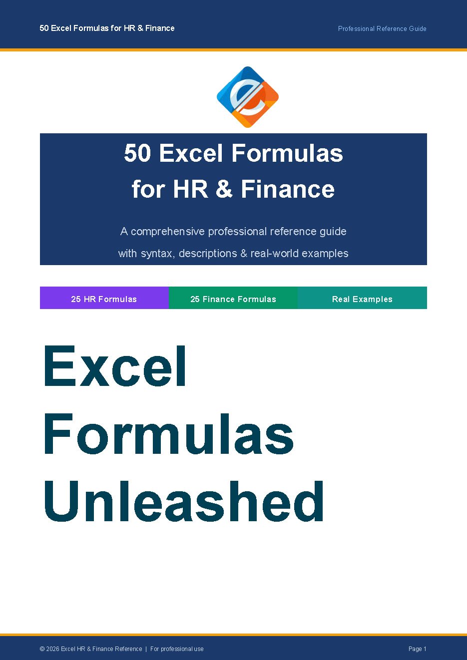 50 Excel Formulas for HR & Finance Professionals