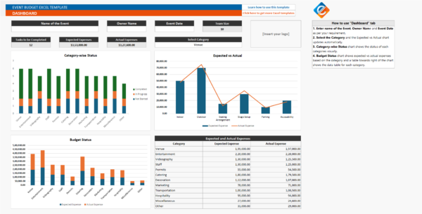 Event Budget Excel Template