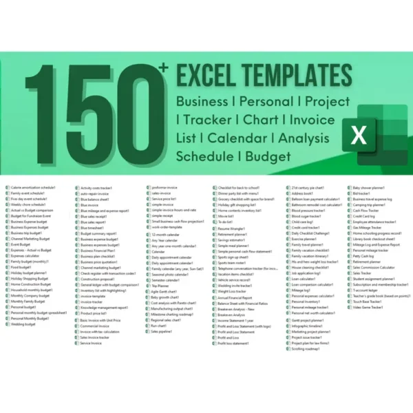 Ultimate Excel Template Bundle – 150+ Ready-to-Use Templates for Every Need